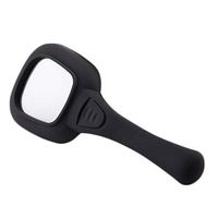 ZH Magnifier Magnifying Glass/Hand-held LED Reading Magnifier 5 Times White Light Purple Light Reading Reading Newspaper Magnifying Glass Non-Slip Matte Handle Portable