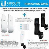 Ubiquiti NSM2 2pack NanoStation 2.4GHz 150Mbps +NS-WM 2pack Window Wall Mounting
