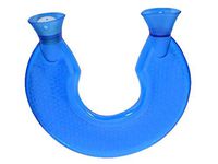 JKLcom U- Shape Hot Water Bottle Warm Hot Water Bottle Transparent Hot Water Bottle PVC Hot Water Bag,Portable Reusable Reheatable for Pain Relief,1.4L,Blue