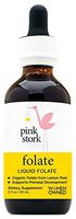 Pink Stork Liquid Folate: Organic Lemon Peel Folate, Prenatal Vitamins for Healthy Development + Vitamin C, Women-Owned, 2 oz