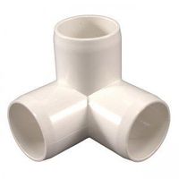 Performance PVC - 3-Way PVC Corner Fitting, Furniture Grade, 3/4" Size, White (Pack of 8)