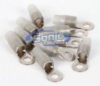 Xscorpion RT4GP 10 Pack of Gray 4 Gauge Platinum-Plated Ring Terminals w/ 5/16" Hole