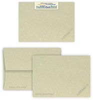 5X7 Blank Cards with A-7 Envelopes - Natural Parchment Look - 50 Sets by ThunderBolt Paper - Lighter & Darker Colors of Pulp - Invitations, Greeting, Thank Yous, Notes, Weddings - 65# Light Cover