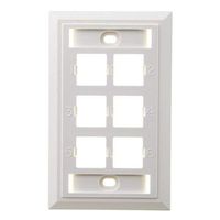 Commscope M16L-262 108168584 6-Port L Type Flush Mount Modular Faceplate, White