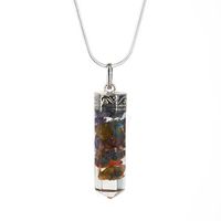 Piezo Orgonite Hex Bullet Chakra Pendant Necklace with 7 Types of Bionized Crystals for Each Chakra – Tested Cell Phone Radiation Shield -Protects from 5G Cell Technology –Negative Energy Transformer