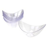Homeford Contemporary Style Clear Plastic Oval Appetizer Dessert Bowls, 3-1/2-Inch x 1-3/4-Inch, 15-Count