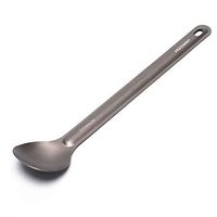 Urnanal Portable Titanium Long Handle Spoon, Lightweight Titanium Construction Flatware Suitable for Outdoor Picnic Cooking Camping Backpacking