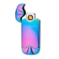 icoXXch Electric Arc Lighter USB Rechargeable, Touch Sensor Fireproof Windproof Double-Sided Flameless Torch, Multi-Color Lighter for Fire Outdoors Adventure Camping Hiking (Multicolor)