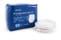 Absorbent Underwear, McKesson Regular Adult Pull On Disposable Absorbent Underwear for Men and Women(18 Pack/BG) (Large)