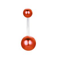 Navel Belly Button Rings Barbell Ball Pearl Surgical Steel Body Piercing Jewelry For gift Accessory Unique Creative Women Cheap Styling Design | Colors - Red