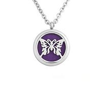 Cory Keyes 30mm Butterfly Essential Oil Diffuser Aromatherapy Stainless Steel Locket Necklace (Style4)