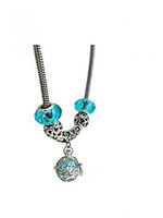 Firenze Sterling Silver Chain Blue Aromatherapy Locket Diffuser Bracelet in Gift Box