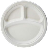 AmazonBasics Compostable Plate, 3 Compartment, 10-Inches, 500-Count