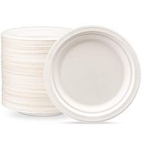 100% Compostable 7 Inch Heavy-Duty Plates [125 Pack] Eco-Friendly Disposable Sugarcane Paper Plates