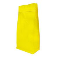 Stand-up Storage Bags Pouches Airtight Coffee Bean Flower Tea Snack Dried Fruit Food with Degassing Valve 16 OZ High Barrier 50 Pack Zipper (Yellow)