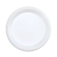 Party Dimensions 100 Count Plastic Plate, 7-Inch, White, Club Pack