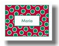 Paparte Note Cards Blue and Green Polka Dot Name (Red and Green Polka Dot)