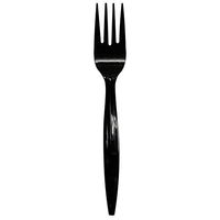 Karat U2010B 5.9" PP Medium-Heavy Weight Disposable Fork, Black (Pack of 1000)