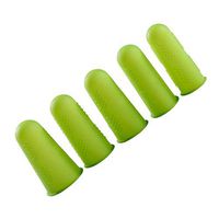 SUPVOX 5pcs Silicone Finger Cover Useful Anti Skid Temperature Resistance Waterproof (Green)