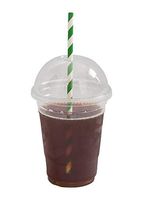 [200 SETS] Plastic Disposable Cups with Dome Lids - Premium 16 oz (ounces) Crystal Clear PET Cold Drinks Iced Coffee Tea Juices Smoothies Slush Soda Cocktails Beer Kids Safe (16oz Cups + Domed Lids)