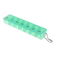 Pill Organizer Box Weekly Drug Case 7 Days Medication Reminder Pill Box, Green