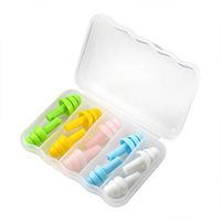 Reusable Silicone Ear Plugs Waterproof Noise Reduction Earplugs for Sleeping，Swimming, Snoring, Concerts, 32dB Highest NRR,  5 Pairs with  Box Packaging-5colors
