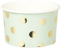 Ginger Ray, M PM-931 Pick And Mix Foiled Polka Dot Ice CreamTreat Party Tubs (8 Pack), Mint & Gold
