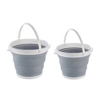 Folding Bucket Fold-Able Water Container Portable Retractable Plastic Household Travel Used for Clean Car Washing or Home Storage Fishing Barrel(2PCS)