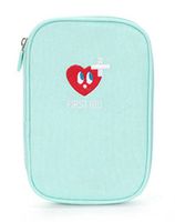 Heart First Aid Pouch Empty Portable for Travel Household College Student (Mint Green)