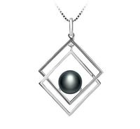 Lilian Black 8-9mm AAA Quality Freshwater 925 Sterling Silver Cultured Pearl Pendant For Women
