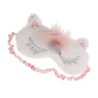 Underleaf Unicorn Sleeping Mask Cute Unicorn Horn Soft Plush Blindfold Eye Cover for Women Girls (Silver)