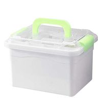 WOLFBUSH Multi-Functional Storage Box Portable Medicine Box Travel Medical Box with Handle Family First Aid Kit, 30×20×19.5cm (Green)