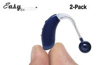 Dark Blue,2-Pack New Behind-The-Ear (BTE) Digital Hearing Ear Amplifier Kit by EASYUSLIFE, Rechargeable and Interchangeable, Adjustable Volume Control, Suitable for Men and Women