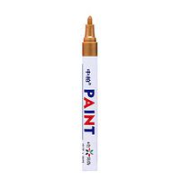 Sdoveb 1PC Marker Pens Paint Colors Marker Pen Fine Paint Oil Based Waterproof Art Pen with Box (Gold)