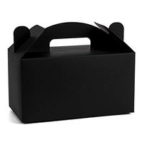 LaRibbons 12 Pack Treat Gift Boxes - 9.5 x 5 x 5 inches Black Paper Box Recycled Kraft Gift Box Birthday Party Shower Favor Box