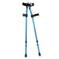 Fold Forearm Crutches,Help Walk Protect Aluminum Alloy Lightweight,Height Adjustable Fracture Rehabilitation Anti Skid Blue (1 Pair),Fold+ShockAbsorption