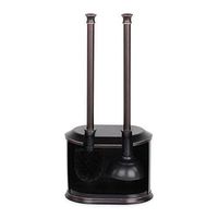 Alumiluxe Toilet Brush and Plunger Set with Holder, Oil Rubbed Bronze/Copper