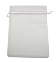 SUNGULF 50pcs Organza Pouch Bag Drawstring 5"x7" 13x18cm Strong Gift Candy B6ag Jewelry Party Wedding Favor (White)