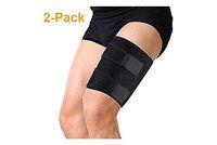 2 Pack Medical Grade Thigh Hamstring Support Compression Brace Wrap Adjustable Neoprene Sports Leg Sleeve for Pulled Hamstring Strain Injury Rehab Gym,Running, Fitness, Football, Badminton, Basketball