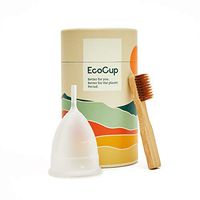 EcoCup Menstrual Cup - Soft Reusable Period Cup - Eco-Friendly - 12hr Wear - Includes Cup Cleaning Bamboo Brush - Tampon and Pad Alternative Menstrual Cups (Size 2)