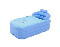 ZMM® Bathtub, Thickening Keep Warm Inflated Bathtub Household Adult Fold Bath Barrel Child Bath Tub Plastic Bathing Bath Barrel (Color : Pink)