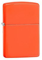 Zippo Neon Orange Outdoor Indoor Windproof Lighter Custom Personalized Engraved Message on Backside