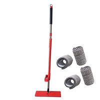 LLJEkieee Microfiber Flat Mop Hand-Free Mop Set Home Lazy Washing Flat Mop Stainless Steel Handle with Extension (1x Flat Mop,4X Reusable Rag)