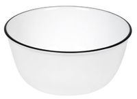 Corelle Livingware 28-Ounce Super Soup/Cereal Bowl, Classic Café Black Rim (3 Bowls)