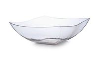 Fineline Settings Wavetrends Clear China-Like Square 64 oz. Serving Bowl  50 Pieces