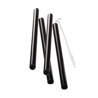 GEFU Glass Straw Black Set of 4, Future