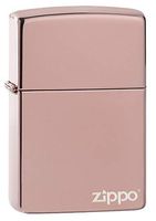 Zippo High Polish Rose Gold Zippo Logo Pocket Lighter, Model:49190ZL