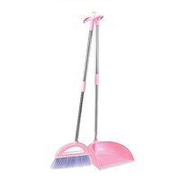 Sweeper and Dustpan Combined Floor Wiper, Broom + Dustpan Pink