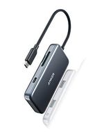 Anker USB C Hub, 5-in-1 USB C Adapter, with 60W Power Delivery, microSD and SD Card Reader, 2 USB 3.0 Ports, for MacBook Pro, Chromebook, XPS, and More