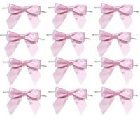 12 Pack Baby Pink Pre-tied Bows Party Favor Gift Packaging Bows
